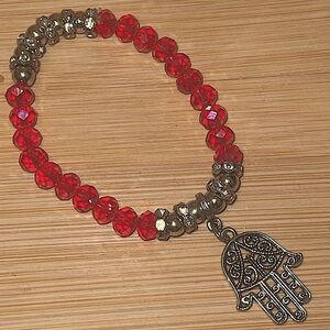 🦋 Hamsa Hand Protection Charm Bracelet, Stretchy